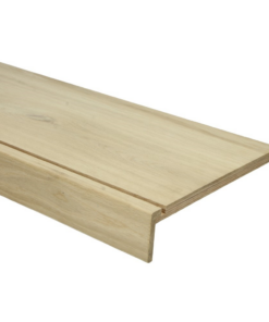 Marche palière en chêne rustique avec découpe 92x28 cm