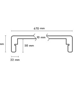 PP double marche 115x67cm chêne fumé foncé